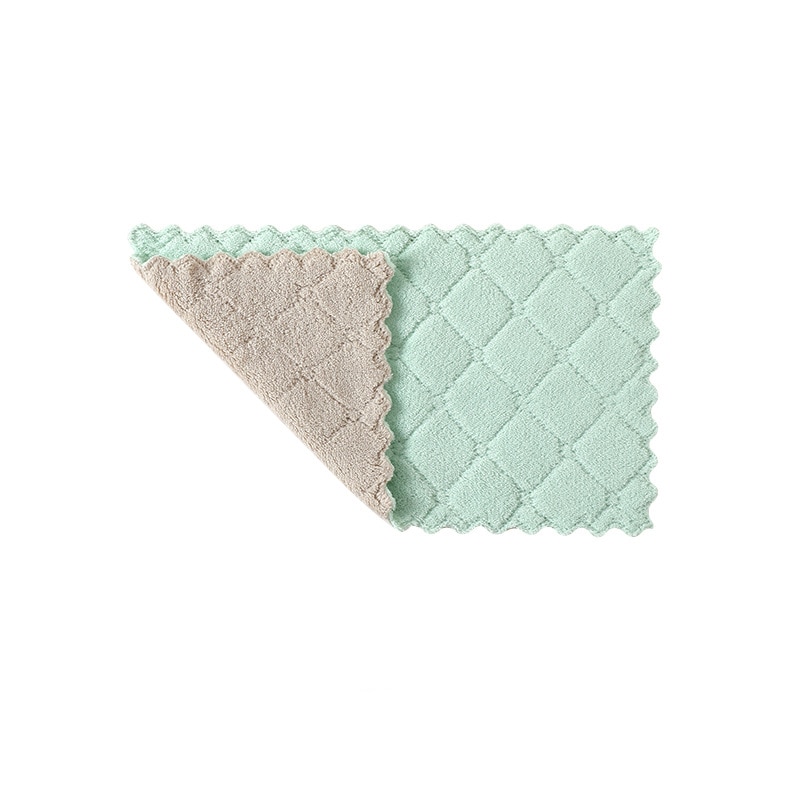 luluhut 8pcs/lot Home microfiber towels for kitchen Absorbent thicker cloth for cleaning Micro fiber wipe table kitchen towel: green-grey