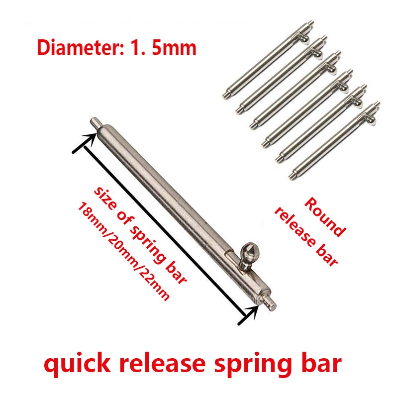 4 st 18mm 20mm 22mm fjäderstänger stift 1.5mm diameter klockstift tillbehör till klockarmband med snabbkoppling