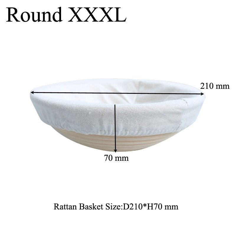 Meibum Brot GäSprosse Rattan Korb Runde Brotform Banneton Teig Proofing Körbe Leinen Liner Schaber Messer Backen Werkzeuge: runden XXXL