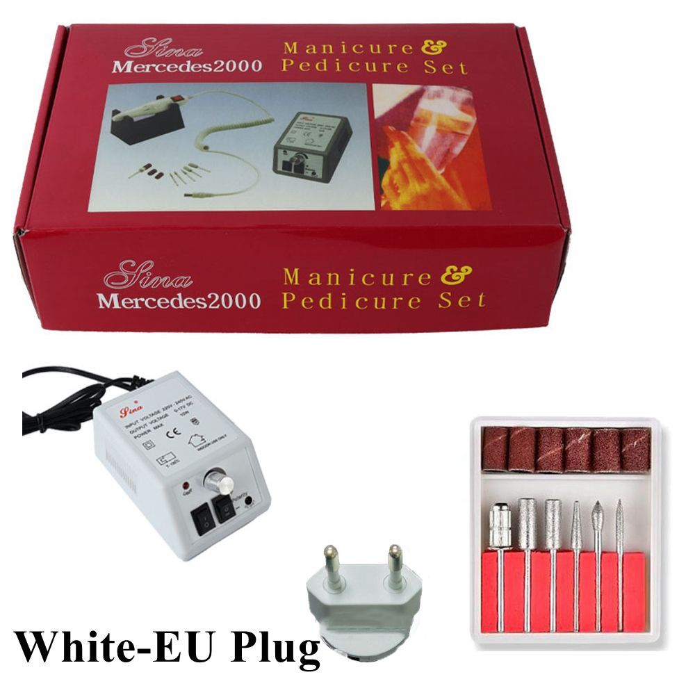 Máquina pulidora de uñas, aparato eléctrico para quitacutículas, pedicura, Mercedes 2000: white-EU Plug-