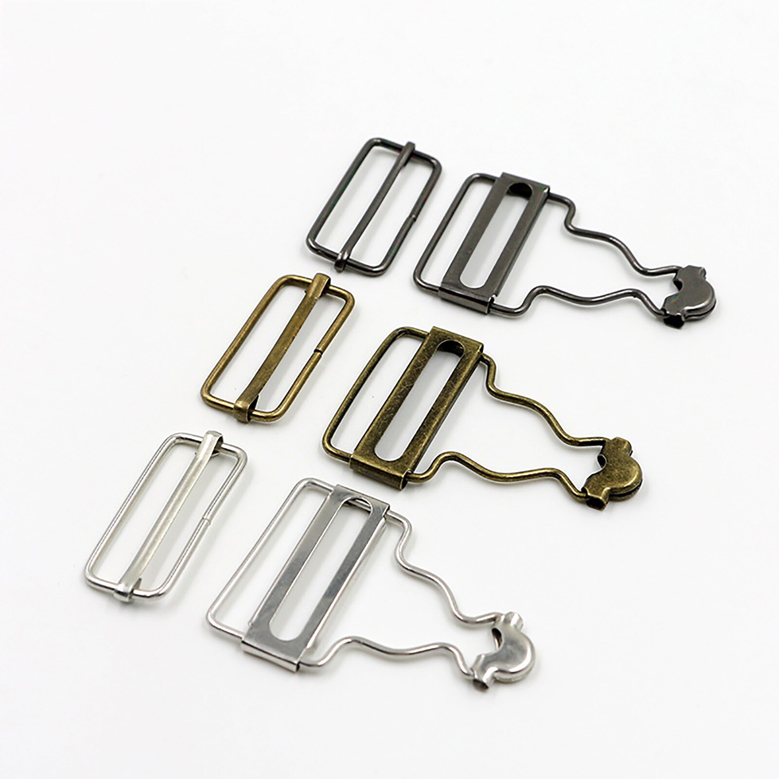 Tirantes vaqueros con hebilla y remaches, accesorios de costura, peto de Metal, Clips de calabaza, 10 unids/set por juego