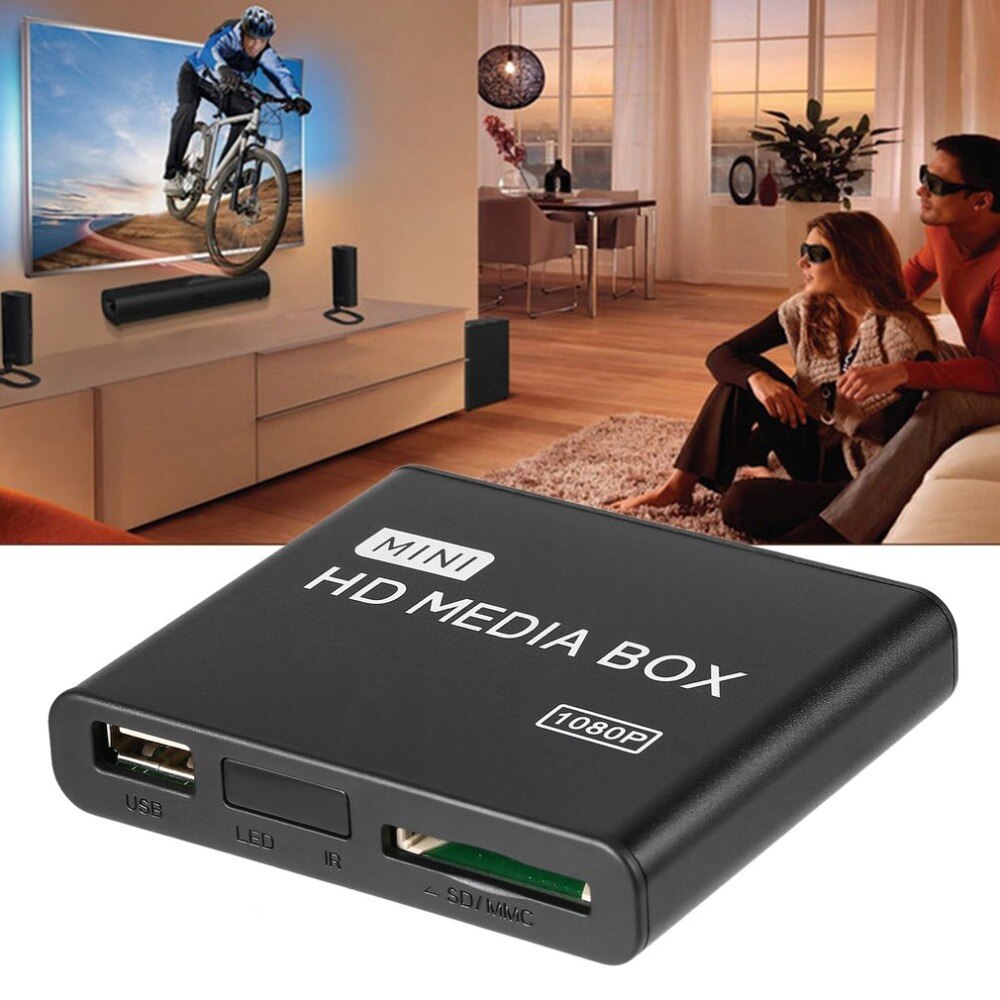 Mediaspelare box mini full 1080p hd mpeg/mkv/h .264 hdmi av usb 2.0+  fjärrstöd mkv / rm-sd / usb / sdhc / mmc hdd-hdmi eu