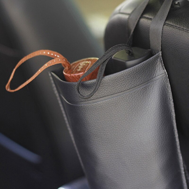 Universel siège de voiture porte-parapluie arrière en cuir PU sac de rangement étanche accessoires Auto pliant longue poignée porte-parapluie