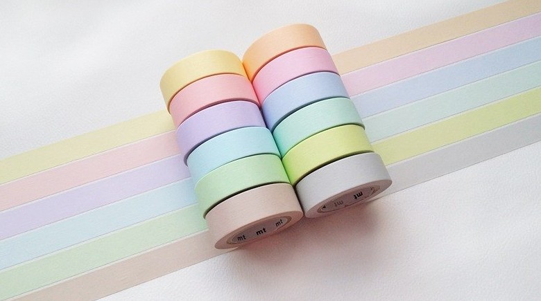 Ruban de masquage MT solide couleur Pastel ruban Washi japonais 12 couleurs