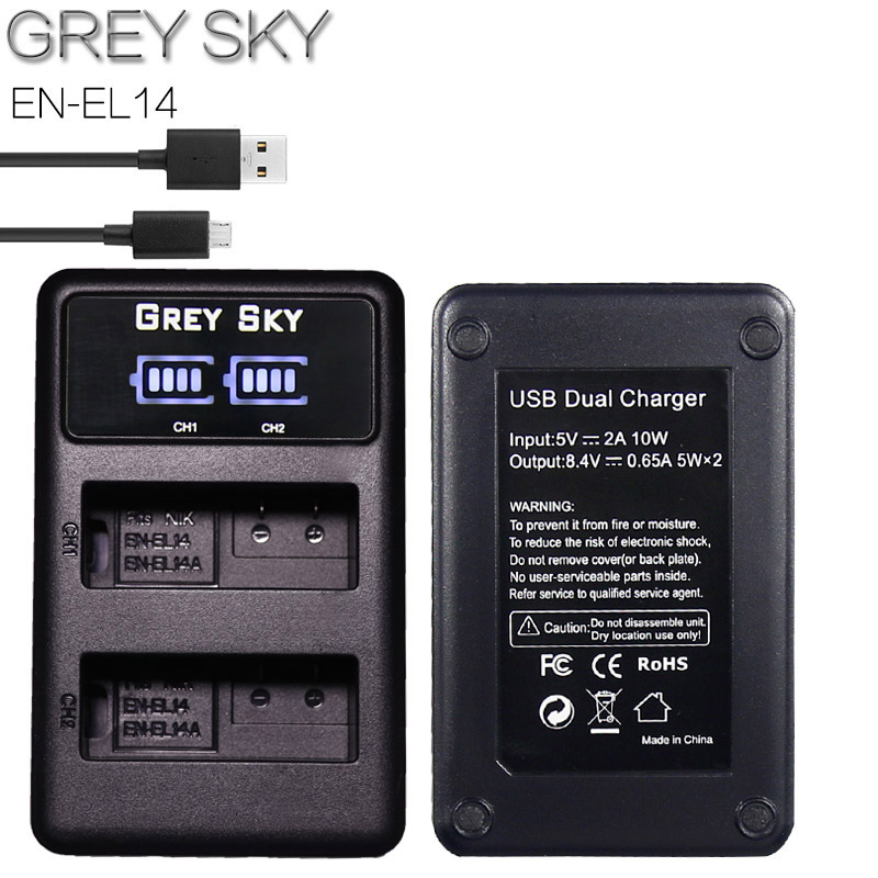 4 st 1500 mah en -el14 en-el14a enel 14 batteri för nikon  d3100 d3200 d3300 d3400 d3500 d5600 d5100 d5200 p7000+ lcd usb laddare: 1 laddare