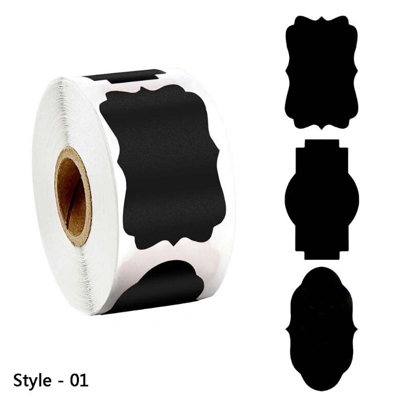 300pcs/roll Blank Chalkboard Labels Sticker for Kitchen Canning Mason Spice Jars: 01