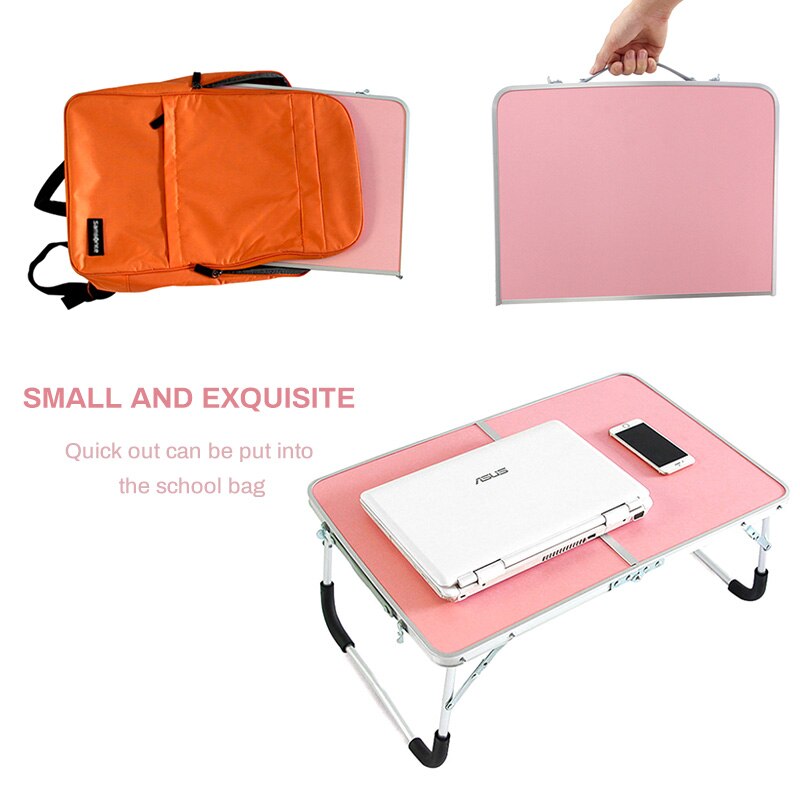 Foldable computer table,portable laptop desk,metal notebook desk for bed,easy to store study desk Can be used on bed and sofa