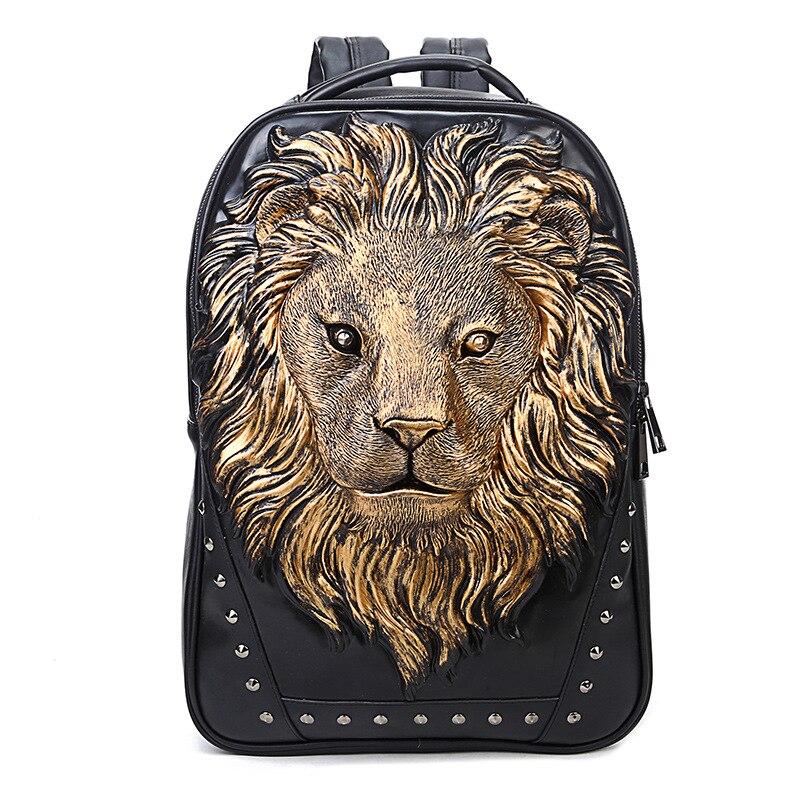 011418 man 3D animals backpack: Gold