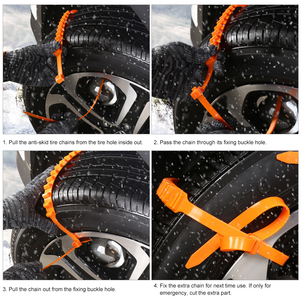 10 stuks Nylon Anti Slip Sneeuwkettingen Van Sneeuwveld Cross-country Banden Emergency Anti Skid Riem Voor Auto 'S Anti -slip Ketting