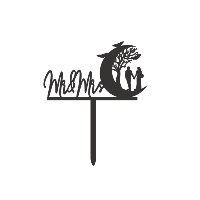 Ins 15 tyyliä herra ja rouva hääjuhlakakun koriste musta akryyli hääkohtaus kakkutarvikkeet hääjuhlakakun koristeluun: Oliivi-
