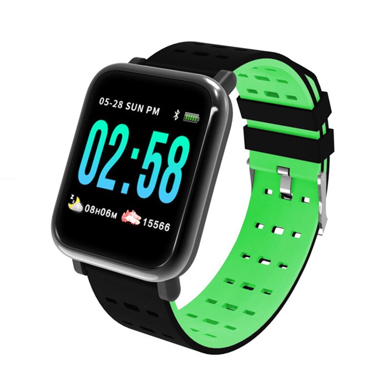 A6 fitnessband smart klocka smart band armband smartband bond touch sport puls blodtryck hälsa armband smartwatch: Grön