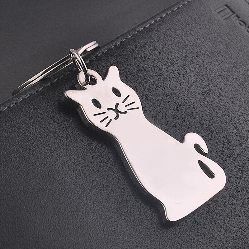 Katt nyckelring söt nyckelring för kvinnor kattunge lucky cat nyckelring nyckelhållare herr bil portachiavi chaveiro llaveros väska berlock  s056