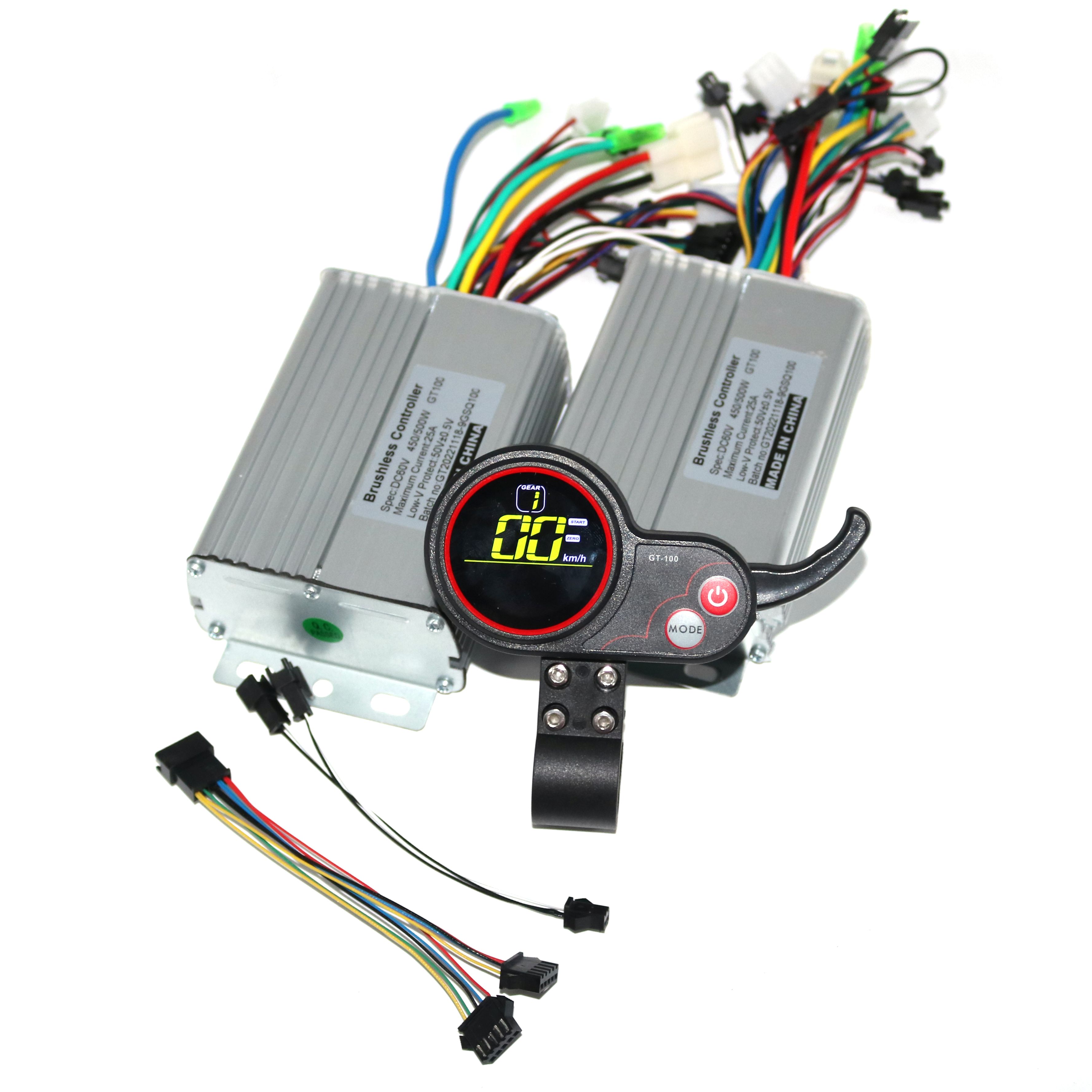 Dual stick 36/48/60V 450/500W BLDC Elektrische roller controller E-bike 2 stücke bürstenlosen geschwindigkeit fahrer und 1 Stücke LCD Display ein satz
