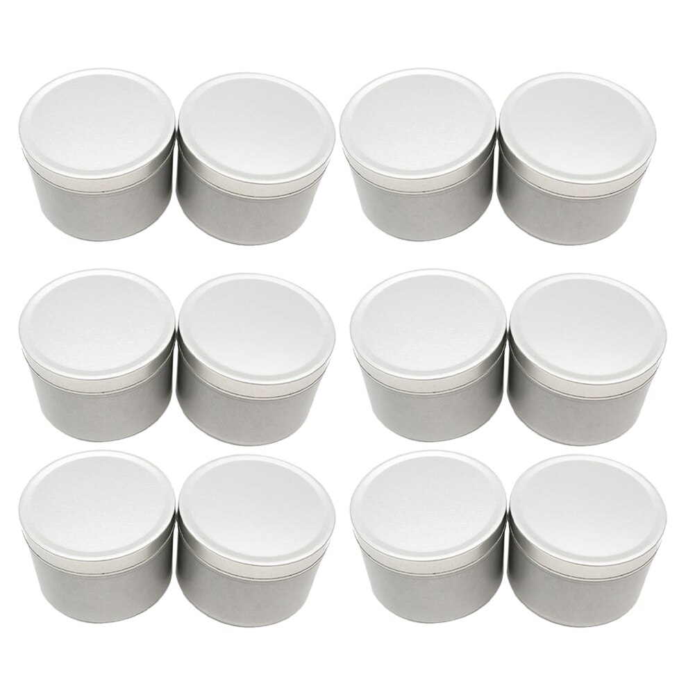 12pcs Multipurpose Container 4 Oz Storage Box Tinplate Accessories Party Favor Round DIY Empty Jar Salves Candle Tin With Lid