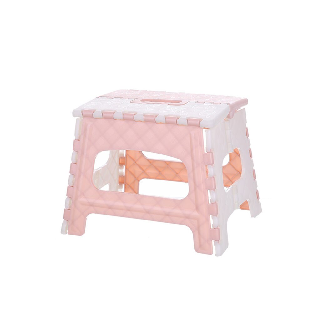 Portable Step Stool Plastic Collapsible Child Chair Non-sliping Shower Sitting Stool: Pink