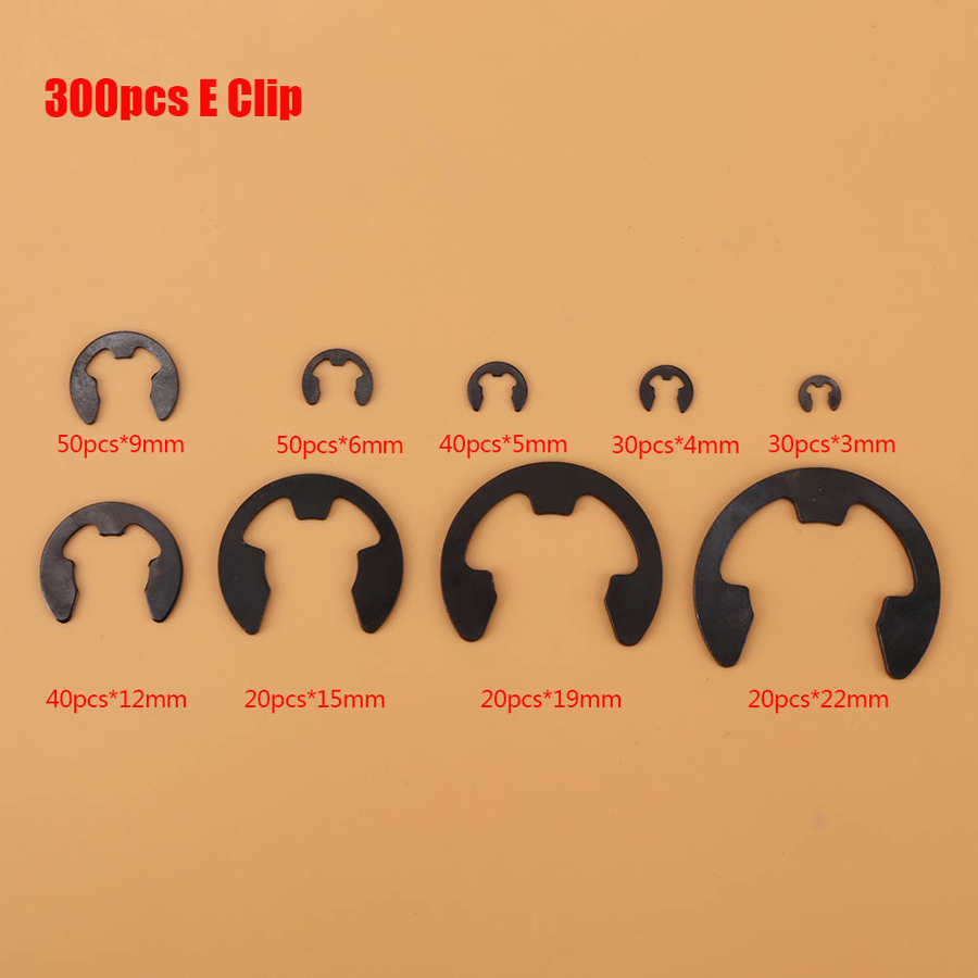 Metal E-type Retaining Circlips Pin Set Kit For Axles Rotating Shaft Secure The