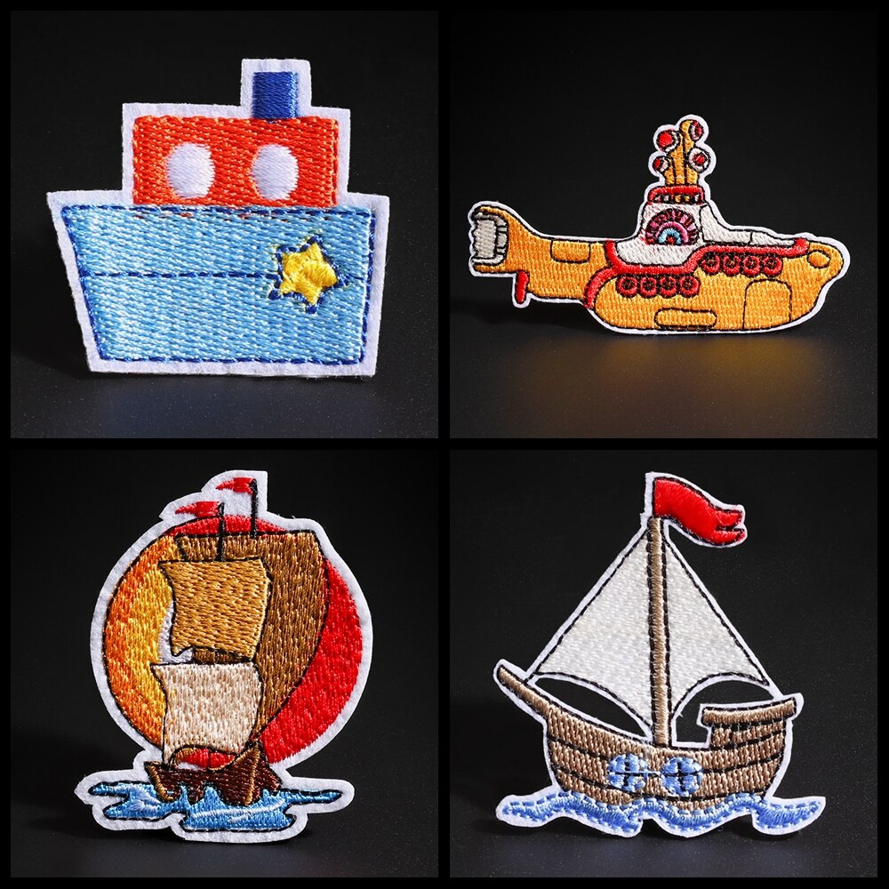 Piratenschip Badges Zeilen Serie Patches Voor Kleding Ijzer Op Anker Geborduurde Applique Badges Diy Kleding Accessoire