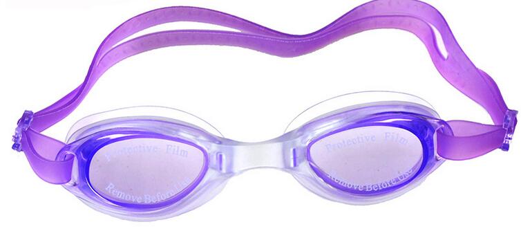 Kinderen Zwemmen Duiken Bril Een stuk Type Eyewear Zwemmen Bril met Twee Oordoppen: purple