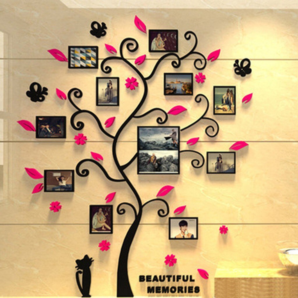 40# 3D DIY Photo Frame Tree PVC Wall Decal Family Sticker Mural Art Home Room Decor Children Baby Photos Picture Frame Decor