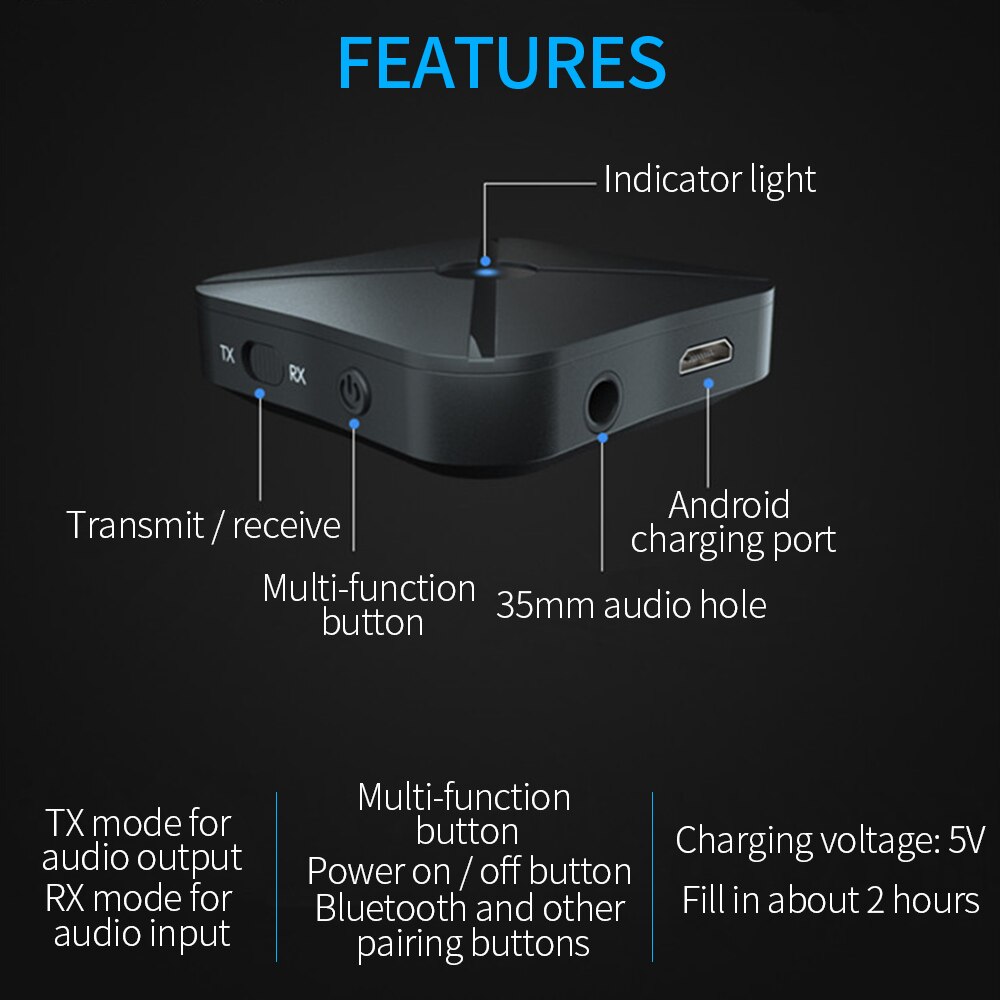 Car fm transmitter bluetooth car transmissor fm modulator 2 in 1 Wireless Bluetooth Transmission receiver 3.5mm jack usb plug