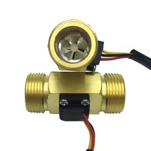 G3/4 "Messing Koper Flow Sensor 2-40L/Min Waterstroom Turbine Meter Magnetische Hall Effect Sensor
