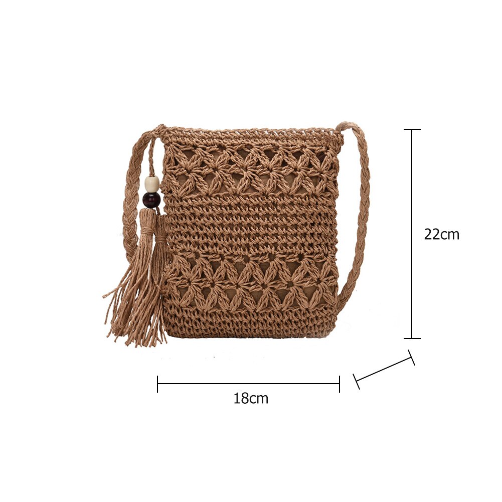 Kvinner messenger bags uthult vevd enkelt skulder crossbody bag casual dusk strand strå bag for kvinner bolsa feminina