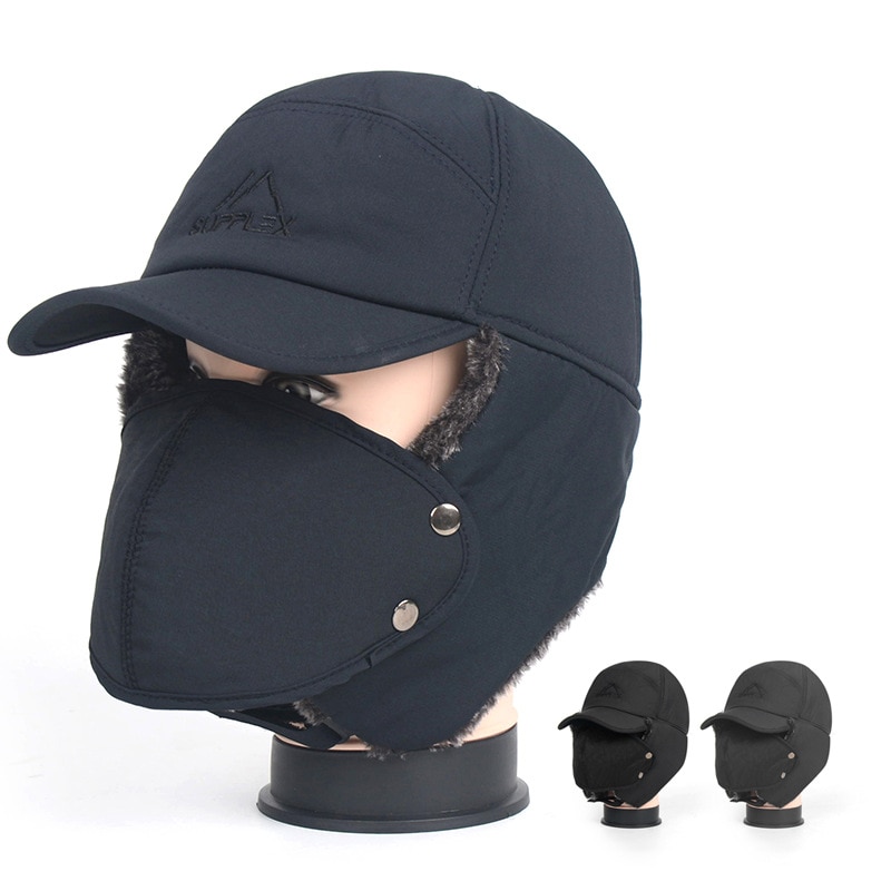 winter thick warm hat windproof cold face protection ear cap middle-aged Lei Feng Cap