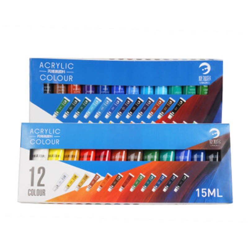 12/24 Colors 15ml Tubes Acrylic Paint Artist DIY Painting Pigment Hand-painted Wall Paint Waterproof Art Supplies