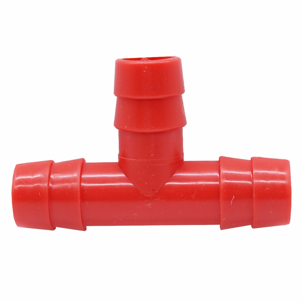 Farming Supplies Plastic Tee Diameter 1cm Bird Rabbit Drinking Waterer Pipe Red Tee Pipe Chicken Waterer Fitting Quail Feeders