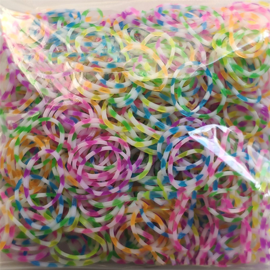 300 Rainbow Rubber Band For Bracelets Necklaces DIY Jewelry Making Handmade Colorful Loom Rubber Bands Accessorie Children: Dot mixing