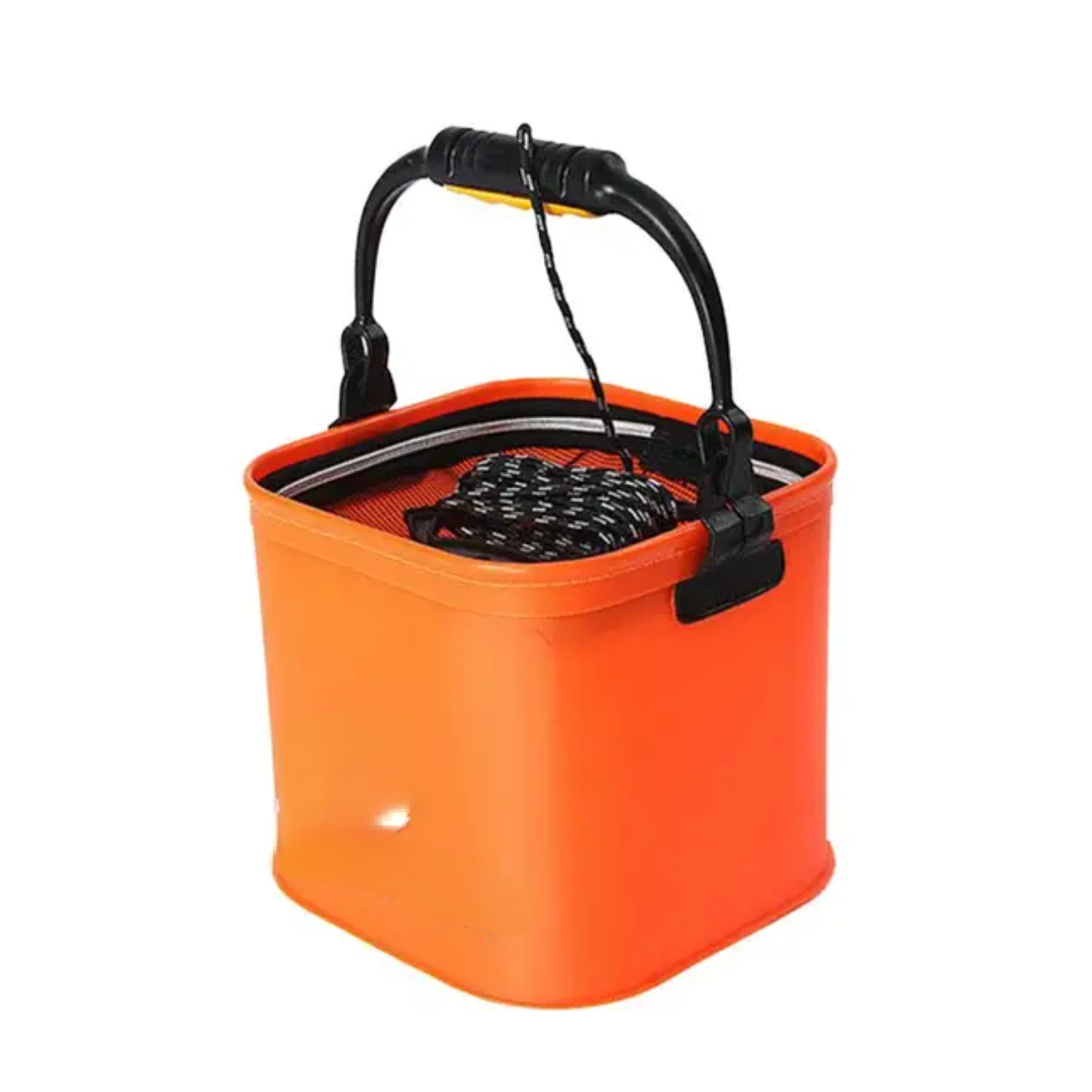 Fishing Wear Resistant Portable Folding Bait Bucket - Multifunctional Water Container: Blanco