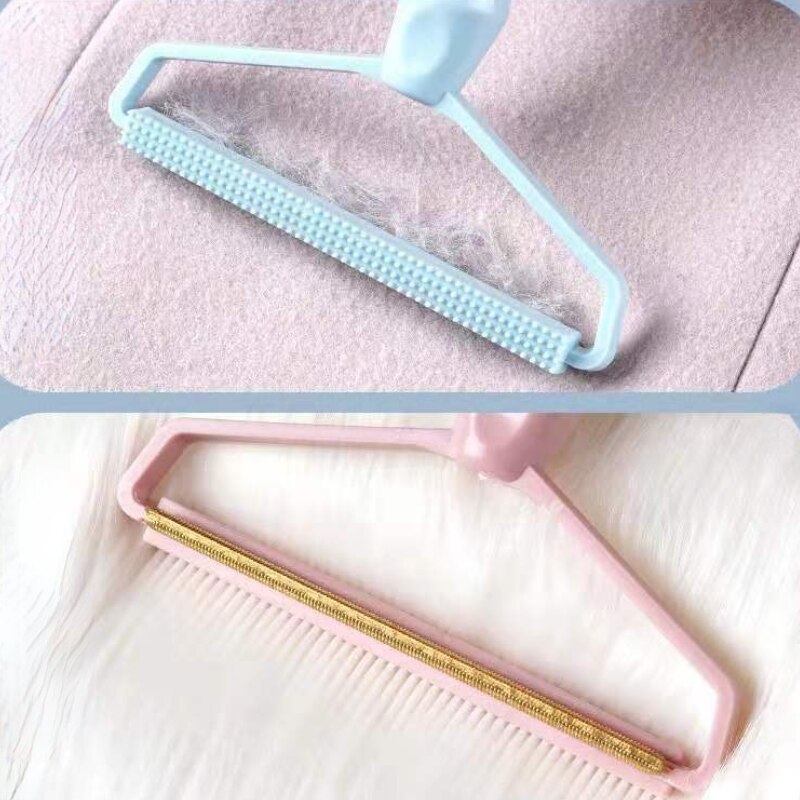 Dual Purpose Lint Brush Pet Fur Remover Copper Carpet Plastic Brush Comb for Smooth Fabric Hair Coat Sofa Sweater Cleaning Tools