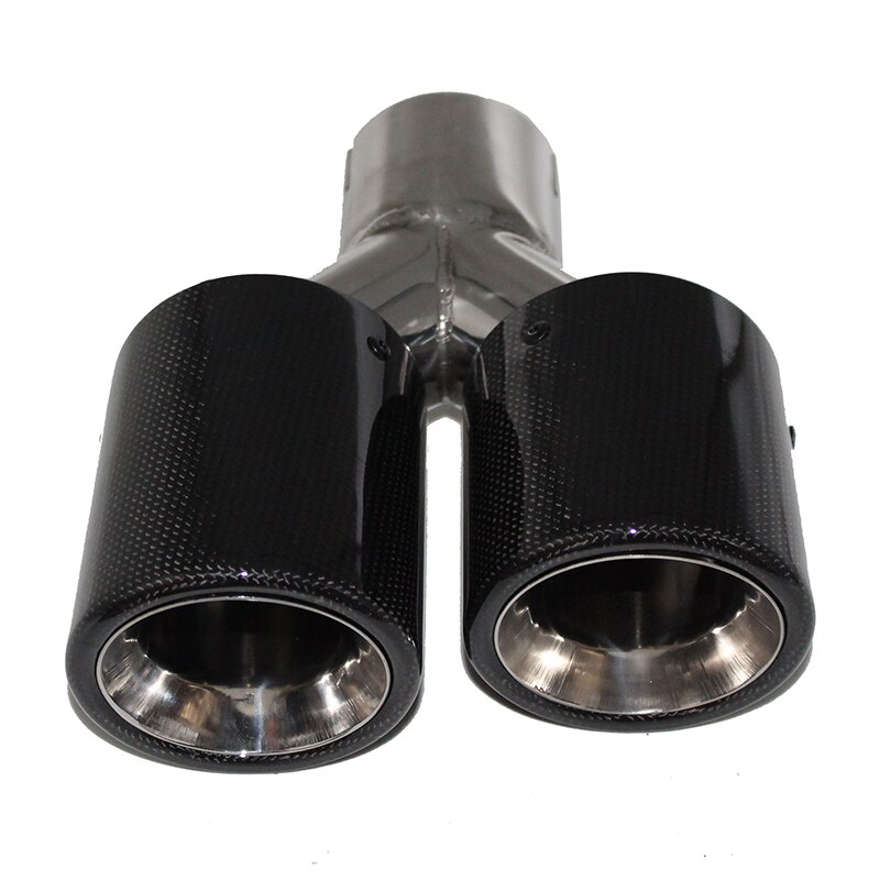 Auto Accessoires Uitlaatpijp Staart Mond Y-Vormige Gekruld Bell Mond Dubbele Mond Carbon Fiber Staart Keel Vier Outlet uitlaat: right 60mm out 101mm