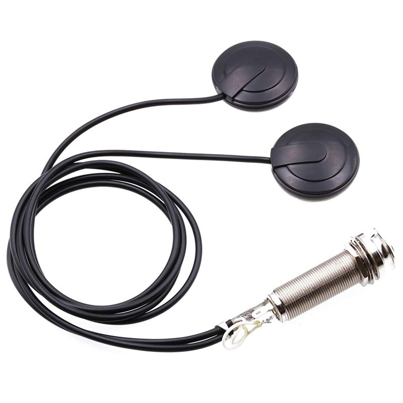 21-Inch Draad Lengte 1/4 Inch Output Jack 2 In 1 Piezo Pickup Disc Transducer Voor Gitaar Viool Ukulele mandoline Banjo Cello (Wi
