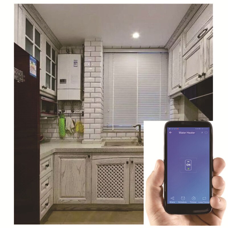 EWelink 20A interruptor de caldera inteligente WiFi, ajuste de temporizador, Control inalámbrico, funciona con Alexa Google Home, Control de enlace con Sonoff