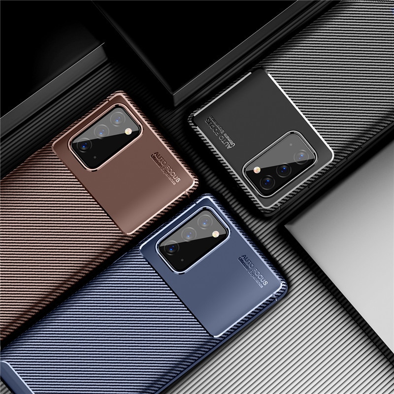 Carbon Fiber Case For Samsung Galaxy Note 20 Case Note 20 Ultra Cover Soft Phone Bumper For Samsung Galaxy Note 20 Ultra Funda