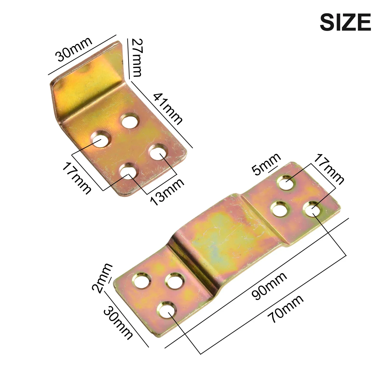 5Pcs Metal Bed Rail Bracket Wood Bed L Shape & Flat Plate Fastener Fitting Replacement Furniture Connector Hardware Fittings