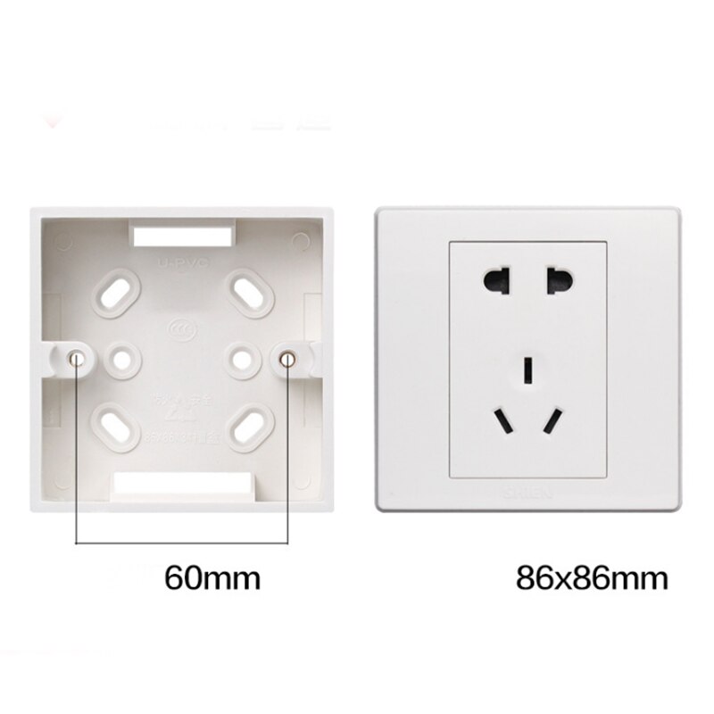 Wall Surface Mounting Box 86mm*86mm*45mm for External Wall Switches and Sockets Apply For Outside White Box