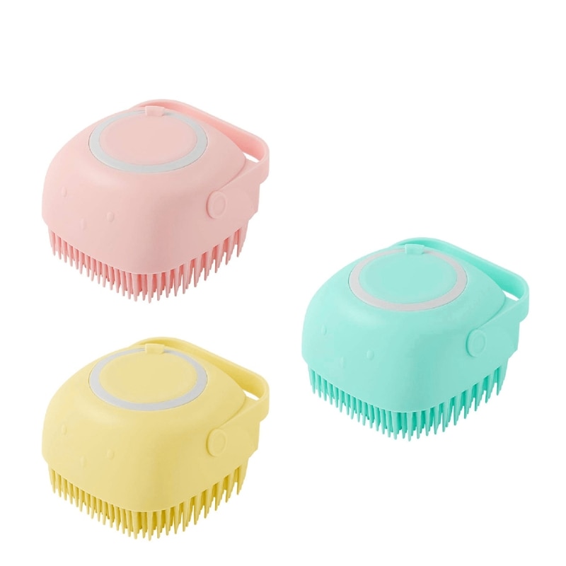 Silikon kroppsborste duschskrubber med duschgel dispenserfunktion mjuk badmassage exfolierande rengöring för kvinnor män