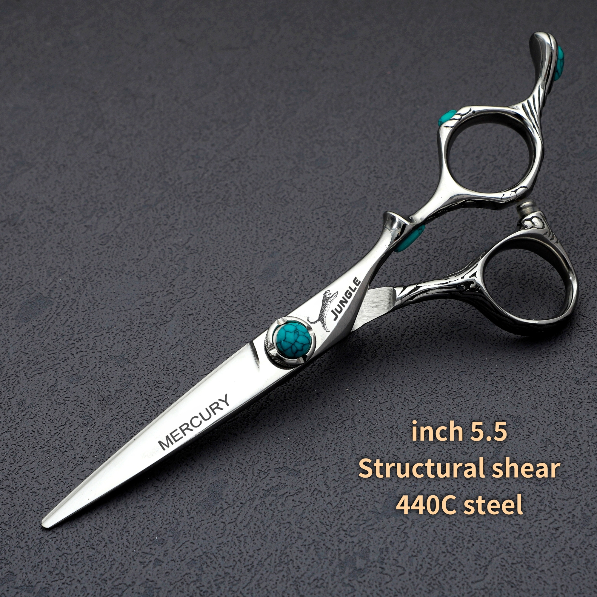 JAGU-professionele kappersschaar, dunner wordende schaar, 440C staal, salon hoogwaardige haarsnijgereedschappen, set van 5,5 tot 7,0 inch: green