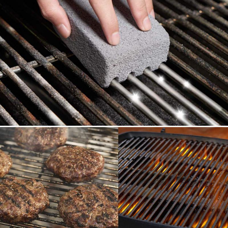 Cepillo de limpieza para barbacoa, limpiador para parrilla, limpieza de barbacoa, bloque de ladrillo, herramienta de limpieza de desonización fuerte, accesorios de cocina