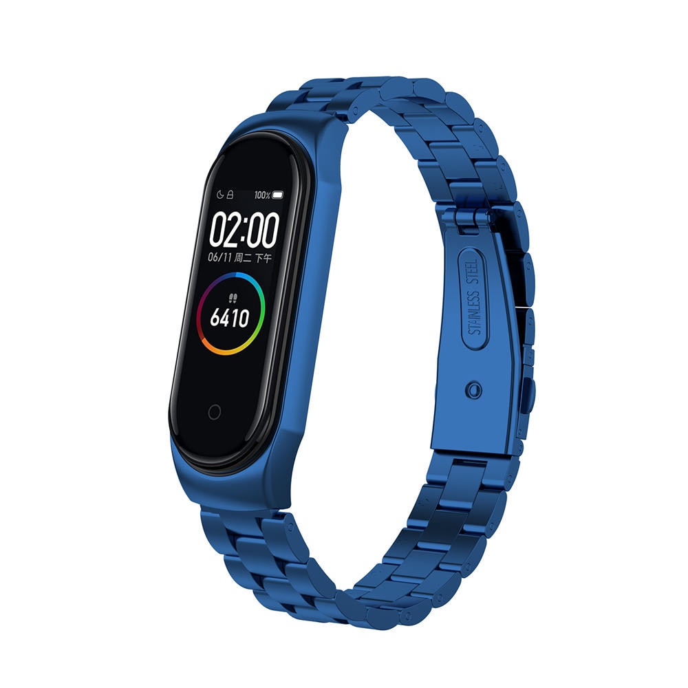 Mi band 4 para Xiaomi mi Band 4 correa de reloj de acero inoxidable para Xiaomi mi Band 3 pulsera inteligente Accessoriess + caja de Metal