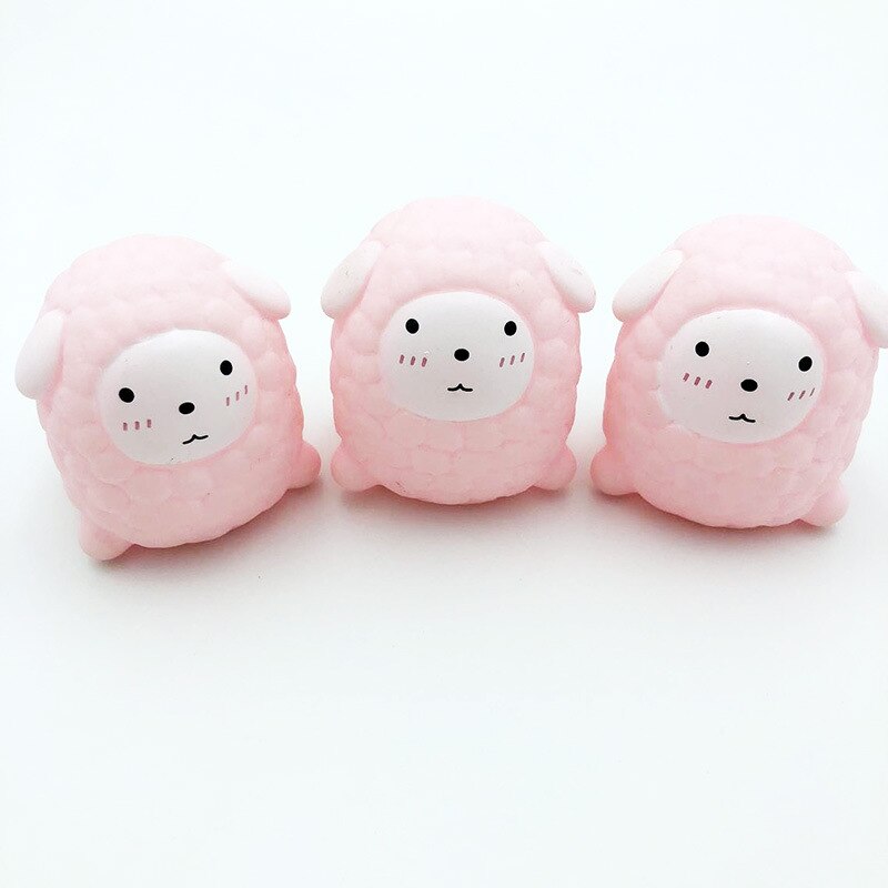 3pc Cute Small Sample Knead Vent Decompression Comic Cartoon Lamb Doll Children Water Squishies Toy Three Colors