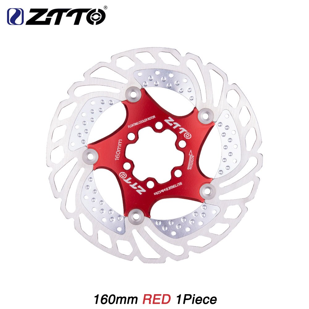 ZTTO-Rotor flotante para frenos de bicicleta, disco de refrigeración y enfriamiento, 203mm, 180mm, 160mm: Cooling 160mm Red