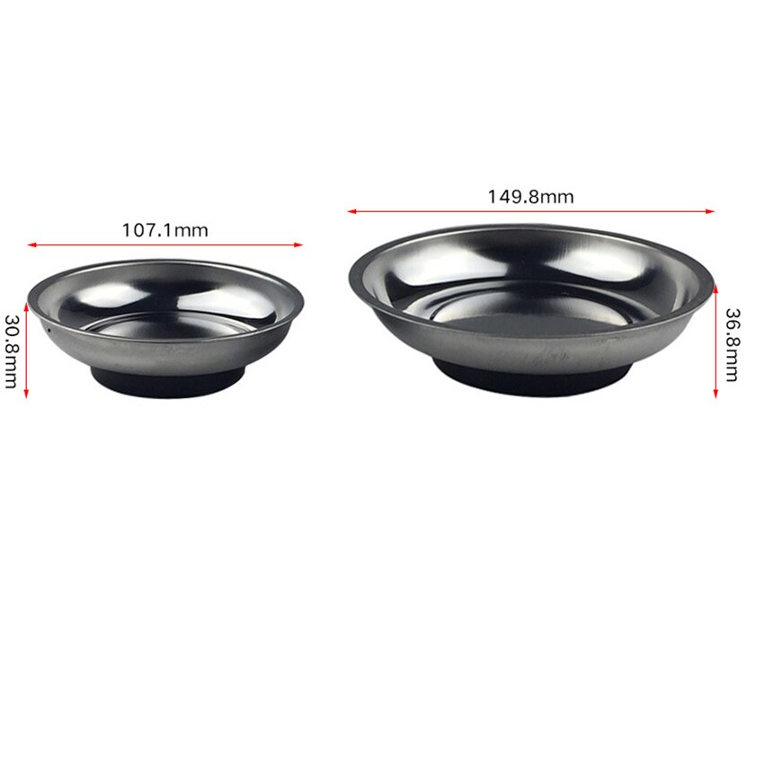 Rustfrit stål tunge magnetiske dele skål 3/4/6 inches runde magnetiske skruer møtrikker bolte værktøj dele bakkeholder