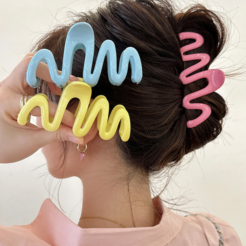 Pinza para el pelo acrílica a la , horquillas de estilo ondulado grande, pasadores, accesorios para el cabello, horquilla para mujer, tocado de cola de caballo