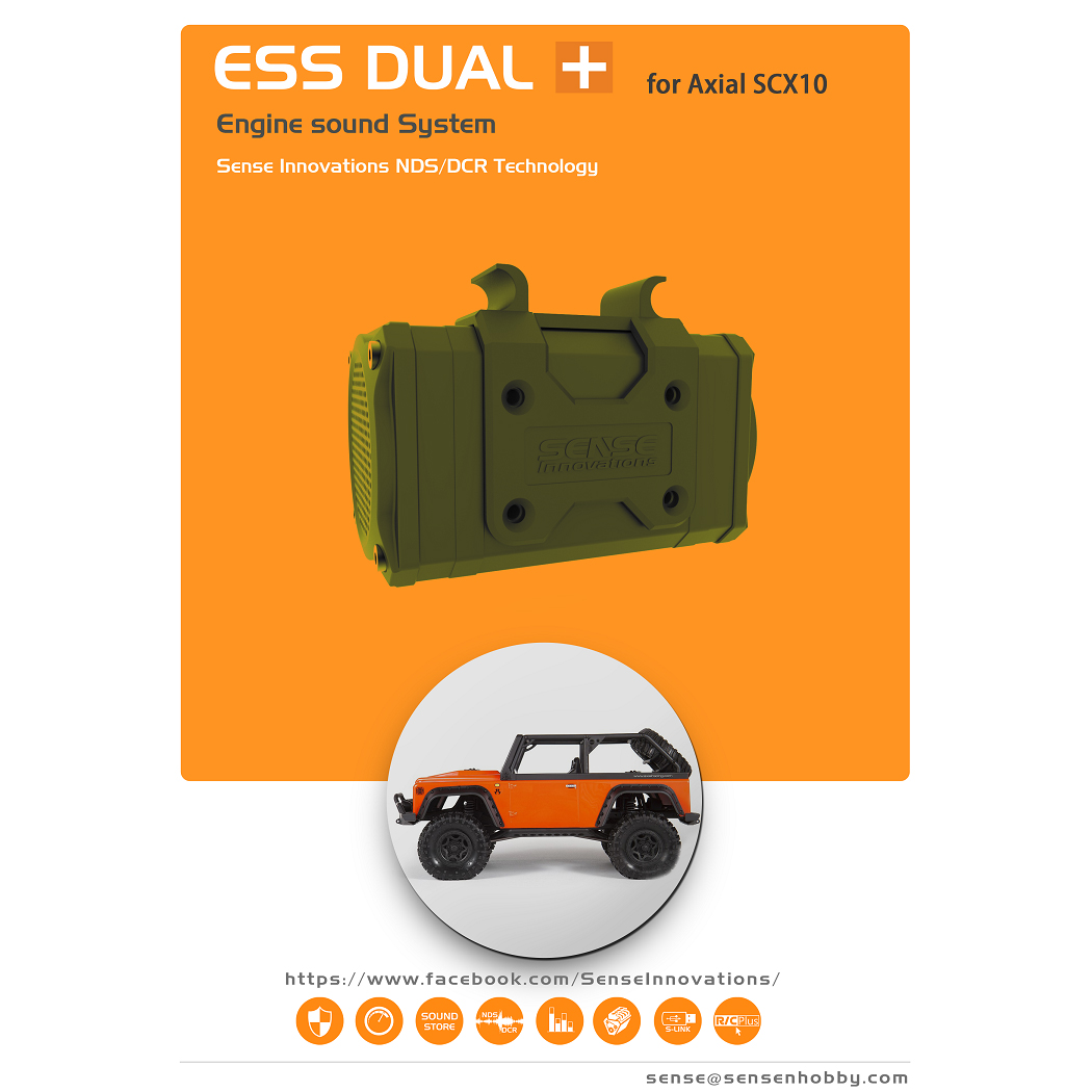 Rc Auto Gevoel Ess-Een Ess-Dual 2 Luidsprekers Motor Geluid Simulator Voor Axiale SCX10 Ii Wraith TRX-4 TRX4