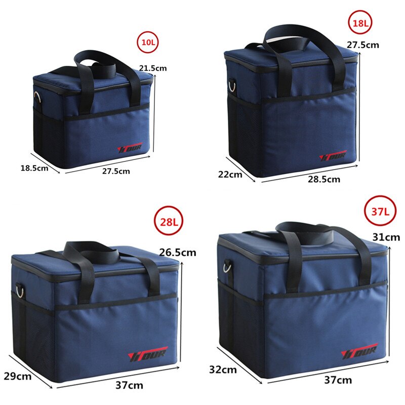 37L Extra Grote Geïsoleerde Koeltas Bier Picknick Voedsel Draagbare Ice Pack Lunch Tassen Voor Vrouwen Opslag Container Koelbox