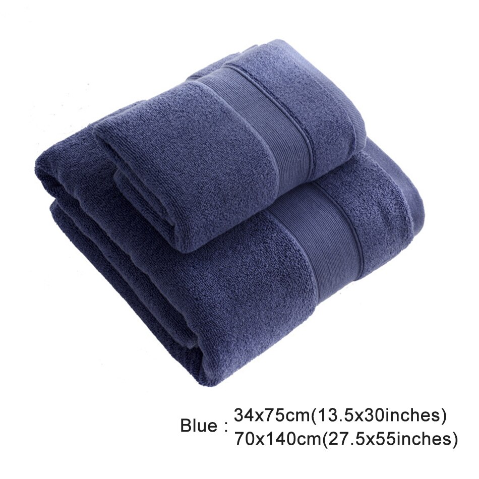 Turkish Genuine Cotton Towel, Includes Bath Towels(27.5 x 55 Inches), Hand Towels(13.5 x 30 Inches), 600 GSM,Grey Or Blue: Bule Set of 2
