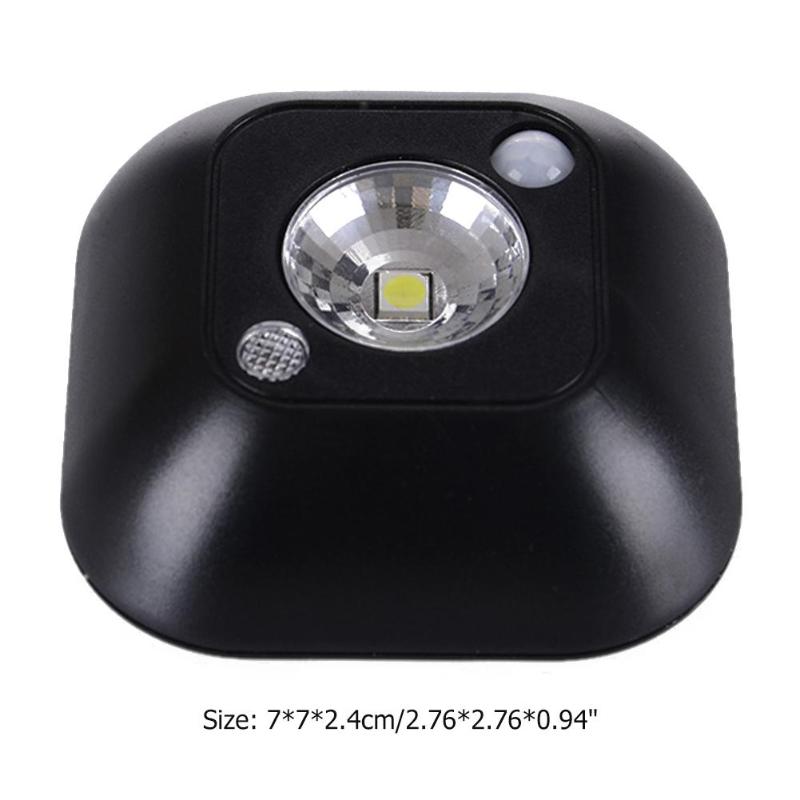 Mini Draadloze Led Sensor Nachtlampje Lamp Pir Infrarood Motion Activated Sensor Licht Voor Wandlamp Kabinet Trappen Licht: Black